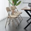 6pcs Elegant Foldable Iron & PVC Chairs for Convention & Exhibition Light Brown