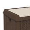 Patio Storage Box with Seat Cushion Brown 33 gal PP