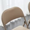 6pcs Elegant Foldable Iron & PVC Chairs for Convention & Exhibition Light Brown
