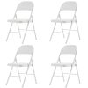 4pcs Elegant Foldable Iron & PVC Chairs for Convention & Exhibition White