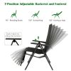 Outdoor Folding Lounge Chair with 7 Adjustable Backrest and Footrest Positions