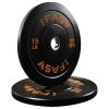 Olympic Weight Plates, Rubber Bumper Plates, 2 Inch Steel Insert 15lb Bundle Options Available for Home Gym Strength Training, Weightlifting