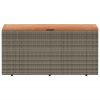 Patio Storage Box Gray 43.3"x19.7"x21.3" Poly Rattan Acacia Wood