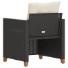 Patio Chair with Cushions Black Poly Rattan