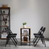 6pcs Elegant Foldable Iron & PVC Chairs for Convention & Exhibition Black