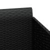 Sunbed with Cushions Black 71.7"x46.5"x24.8" Poly Rattan
