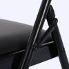 6pcs Elegant Foldable Iron & PVC Chairs for Convention & Exhibition Black