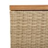 Patio Storage Box Beige 43.3"x19.7"x21.3" Poly Rattan Acacia Wood