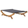 Patio Lounge Bed 65"x74.2"x18.1" Solid Bent Wood Anthracite