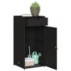 Patio Storage Cabinet Black 21.7"x21.7"x43.7" Poly Rattan