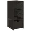 Patio Storage Cabinet Black 19.7"x21.7"x45.3" Poly Rattan