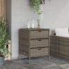 Patio Storage Cabinet Gray 21.7"x23.2"x31.5" Poly Rattan