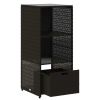 Patio Storage Cabinet Black 19.7"x21.7"x45.3" Poly Rattan