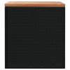Patio Storage Box Black 43.3"x19.7"x21.3" Poly Rattan Acacia Wood