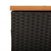 Patio Storage Box Black 86.6"x19.7"x21.3" Poly Rattan Acacia Wood