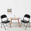 6pcs Elegant Foldable Iron & PVC Chairs for Convention & Exhibition Black