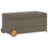 Garden Storage Box with Wheels Gray 50.2 Gal Poly Rattan