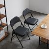 6pcs Elegant Foldable Iron & PVC Chairs for Convention & Exhibition Black