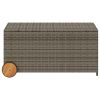 Garden Storage Box with Wheels Gray 50.2 Gal Poly Rattan