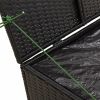 Garden Storage Box Black 76.9 Gal Poly Rattan