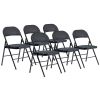 6pcs Elegant Foldable Iron & PVC Chairs for Convention & Exhibition Black