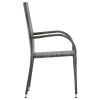Stackable Patio Chairs 2 pcs Gray Poly Rattan