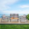 4 Piece Outdoor Patio Lounge Conversation Set