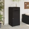 Patio Storage Cabinet Black 21.7"x21.7"x43.7" Poly Rattan