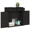 Patio Storage Cabinet Black 41.3"x21.7"x44.5" Poly Rattan