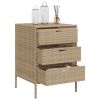 Patio Storage Cabinet Beige 21.7"x23.2"x31.5" Poly Rattan