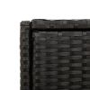 Patio Storage Cabinet Black 21.7"x21.7"x43.7" Poly Rattan