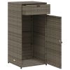Patio Storage Cabinet Gray 21.7"x21.7"x43.7" Poly Rattan