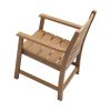 Patio Dining Chair with Armset Set of 2, HIPS Materialwith Imitation Wood Grain Wexture chair for Deck Pool Backyard, Teak