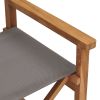 Director's Chair Solid Teak Wood Gray