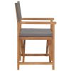 Director's Chair Solid Teak Wood Gray