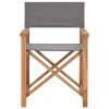 Director's Chair Solid Teak Wood Gray