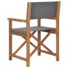 Director's Chair Solid Teak Wood Gray