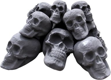 Ceramic Skulls for Fire Pit, Outdoor Fire Tables, 7pcs Reusable Spooky Imitated Human Skull Gas Log for Party, Bonfire,Campfires,Fireplaces, 3.1 inch (STYLE: 10pcs Tiny)