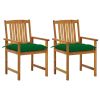 Patio Chairs with Cushions 2 pcs Solid Acacia Wood