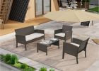 4 Pieces Patio Furniture Sets Outdoor Sectional Wicker Set Outdoor Conversation Set Patio Set Patio Loveseats with Coffee Table Porch, Poolside
