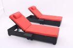 Outdoor Patio Chaise Lounge Chair,Lying in bed with PE Rattan and Steel Frame,PE Wickers