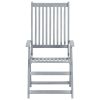 Patio Reclining Chairs 6 pcs with Cushions Solid Acacia Wood