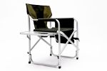 2-piece Padded Folding Outdoor Chair with Side Table and Storage Pockets,Lightweight Oversized Directors Chair for indoor, Outdoor Camping