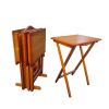 Folding Trays with Storage Rack; Snack Table - Set of 4