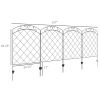 Outsunny Garden Fence, 4 Pack Steel Fence Panels, 11.4' L x 43" H, Rust-Resistant Animal Barrier Decorative Border Flower Edging for Yard, Landscape