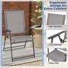 2 Pieces Patio Folding Chairs with Armrests for Deck Garden Yard