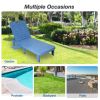 74.4" Outdoor Chaise Lounge Patio Pool Lounge Chairs with 4 Level Adjustable Backrest, White/Blue