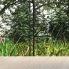 Outsunny Garden Fence, 4 Pack Steel Fence Panels, 11.4' L x 43" H, Rust-Resistant Animal Barrier Decorative Border Flower Edging for Yard, Landscape