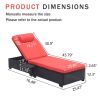 Outdoor Patio Chaise Lounge Chair,Lying in bed with PE Rattan and Steel Frame,PE Wickers