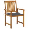 Patio Chairs with Cushions 4 pcs Solid Acacia Wood